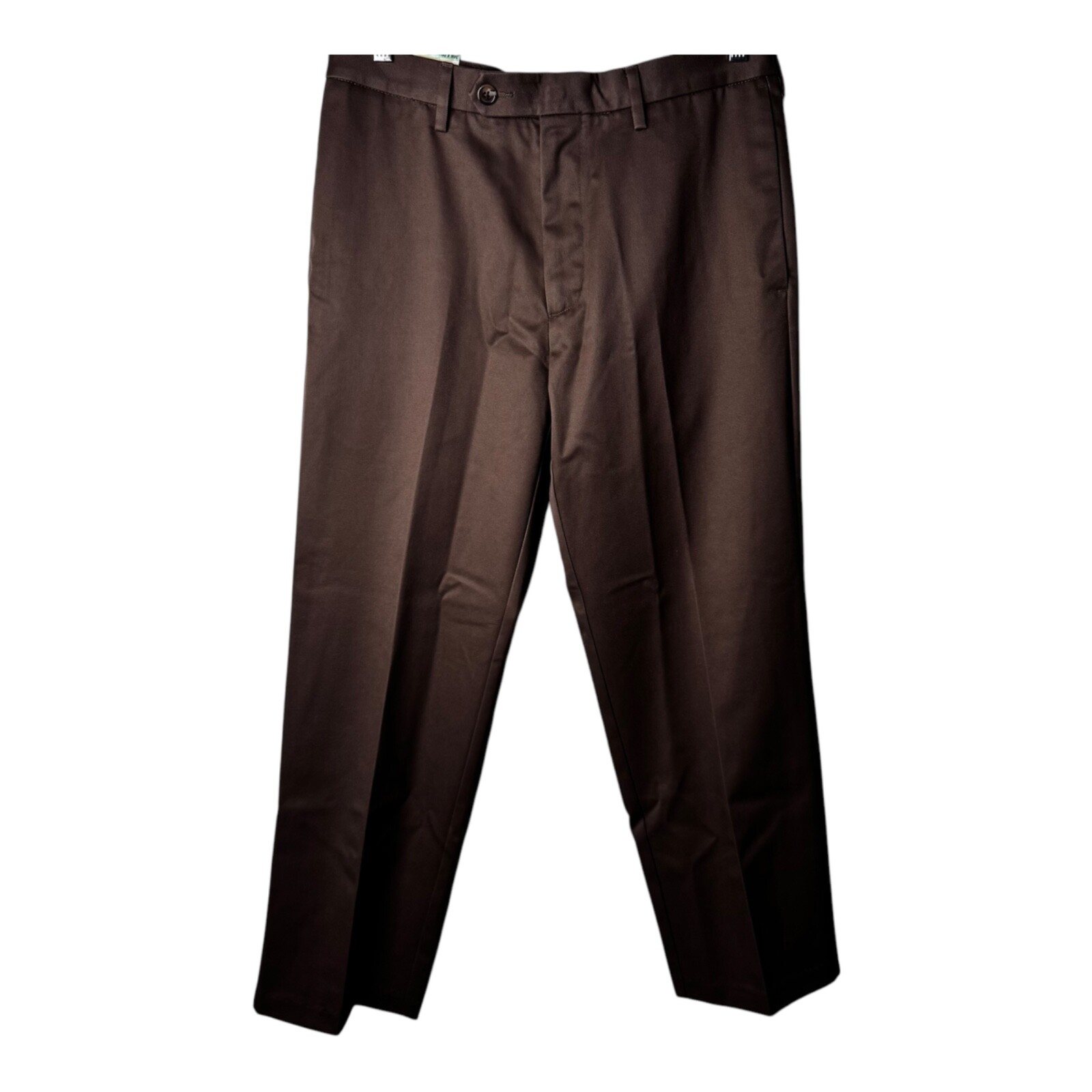Haggar Maddox Trouser, Mocha, Size 34×29, Straight Fit, Invisible Flex Waistband