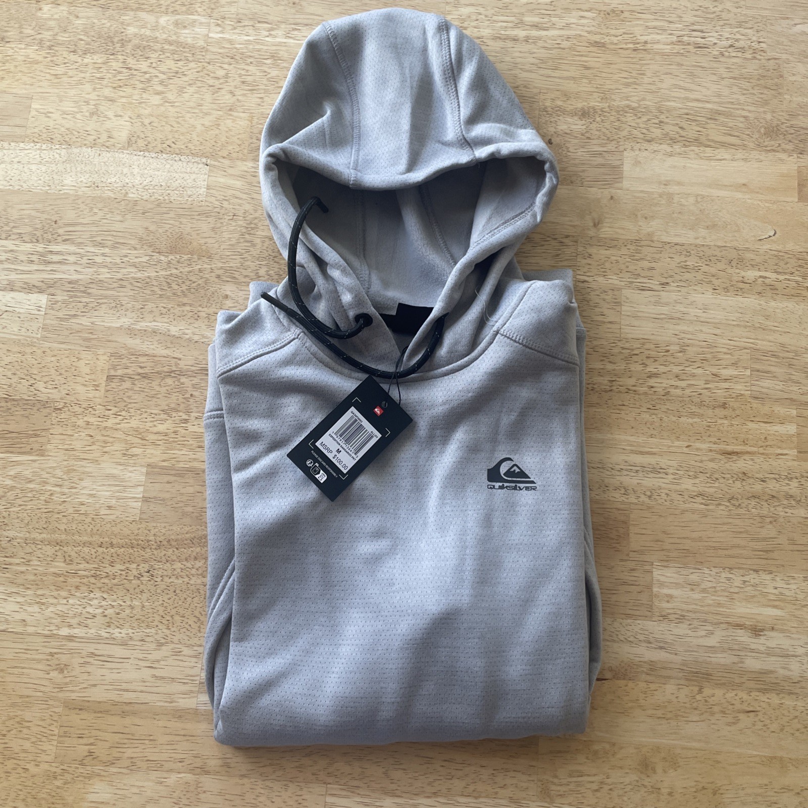 Quiksilver Hoodie Mens M Blue Grey Performance Sweatshirt NWT $100