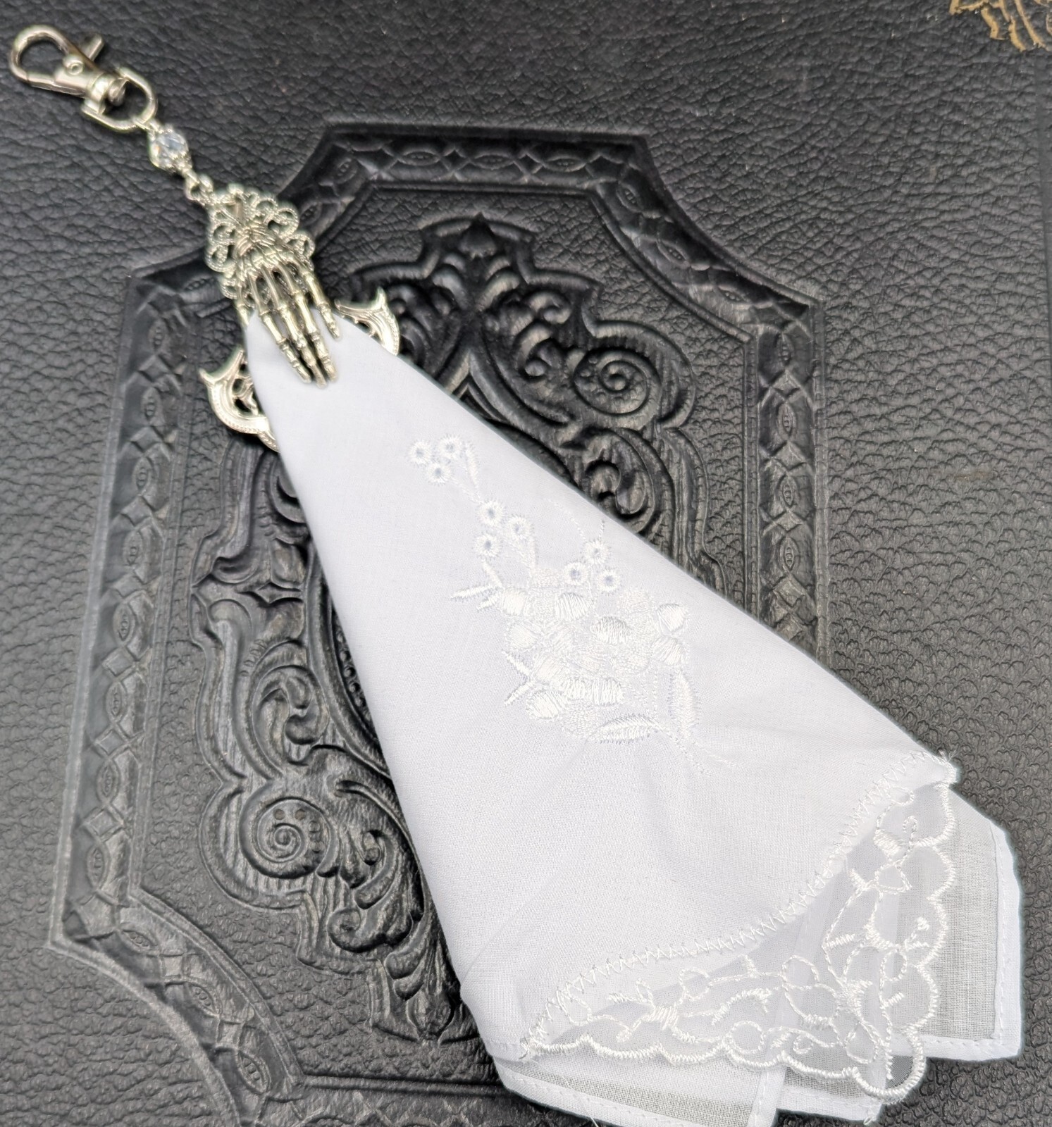 Skeleton Hand Handkerchief Clip Chatelaine Accessories With Or Without…