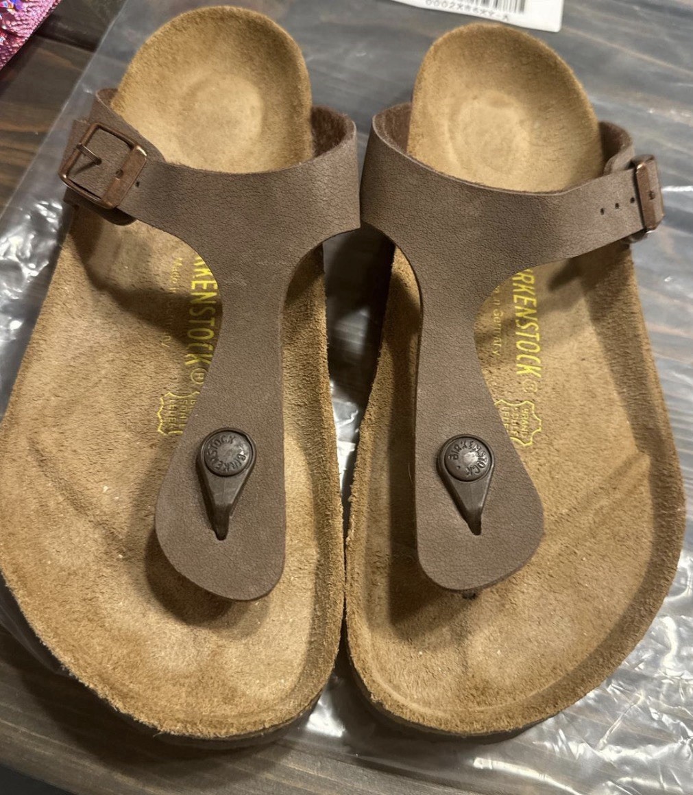 Birkenstock Gizeh Birko-Flor thong Sandal, Size 9 – Brown