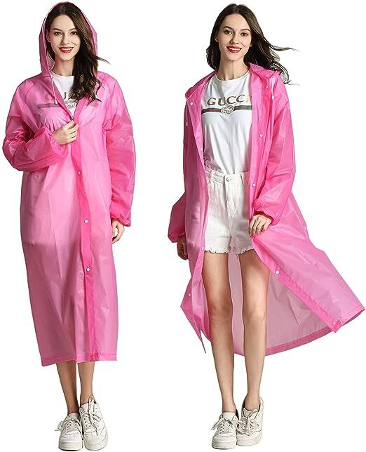 Unisex Adult Raincoat Waterproof Rain Coat Hooded Jacket Poncho Rainwear Camping