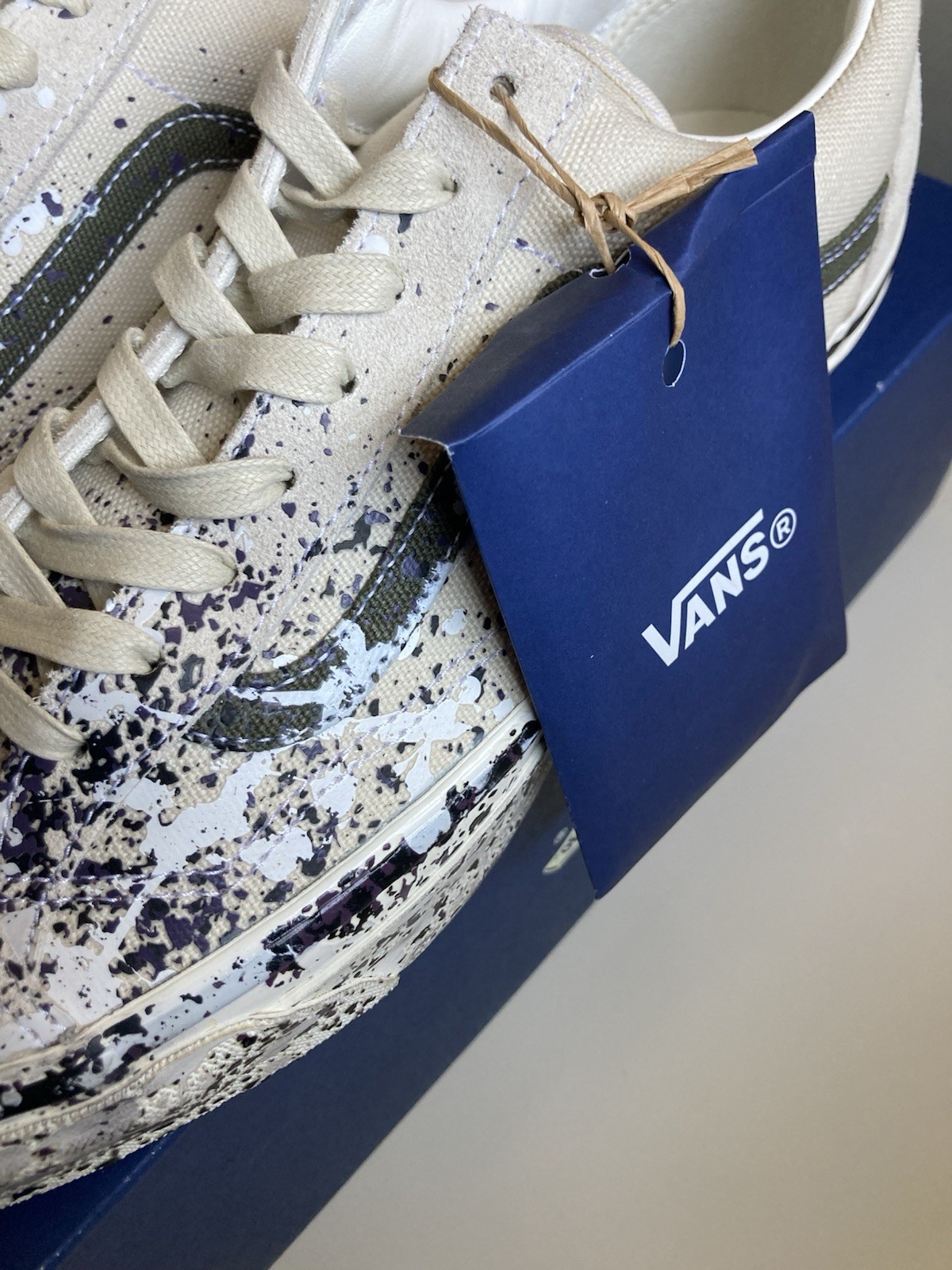 Vans Premium Old Skool 36 Paint Splatter Turtledove Size 11.5 (Fast Ship)