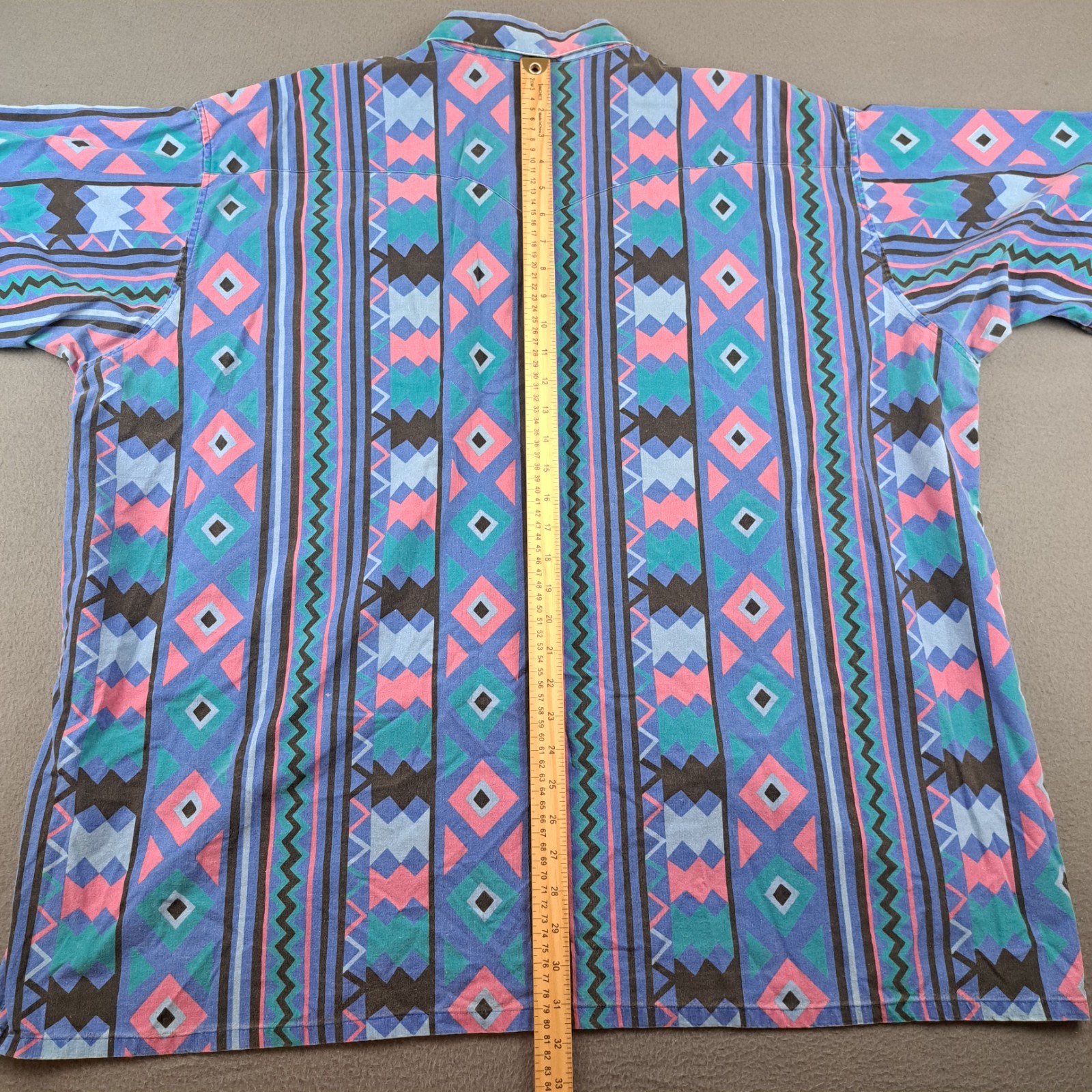 Vintage Plainsman Aztec Print Shirt Men’s 4XL Southwestern Western Button Up