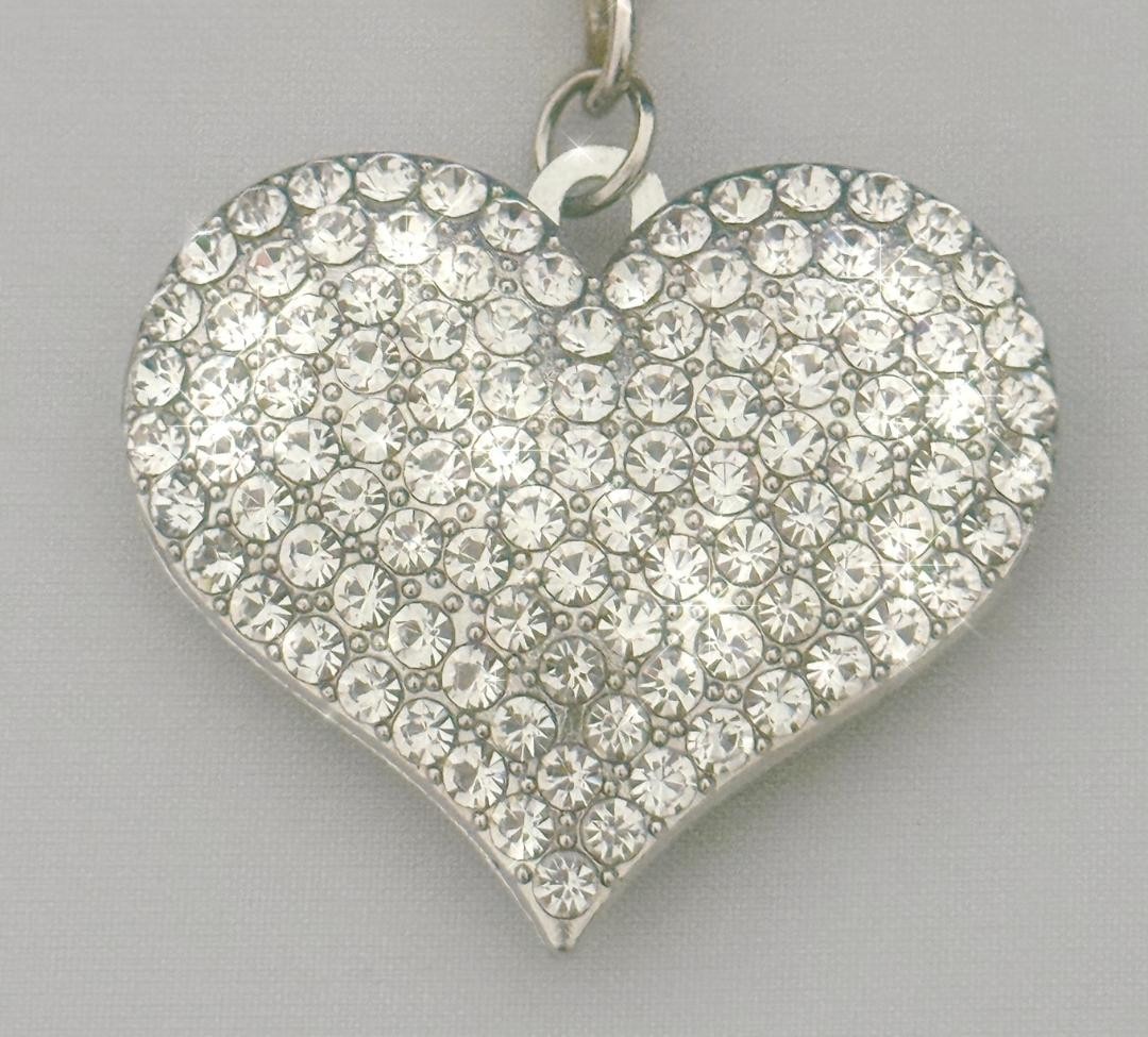 HEART KEY CHAIN SPARKLING CRYSTALS SELECT COLOR FREE USA SHIPPING