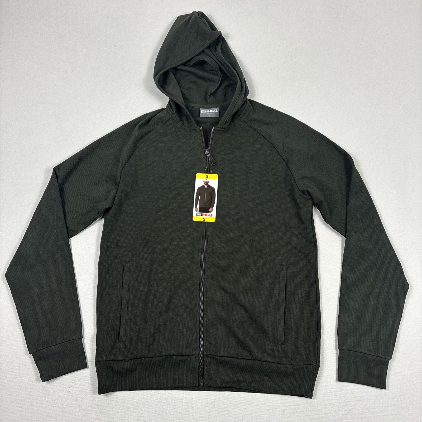 32 Degree Heat Men’s Full Zip Hoodie Green Small