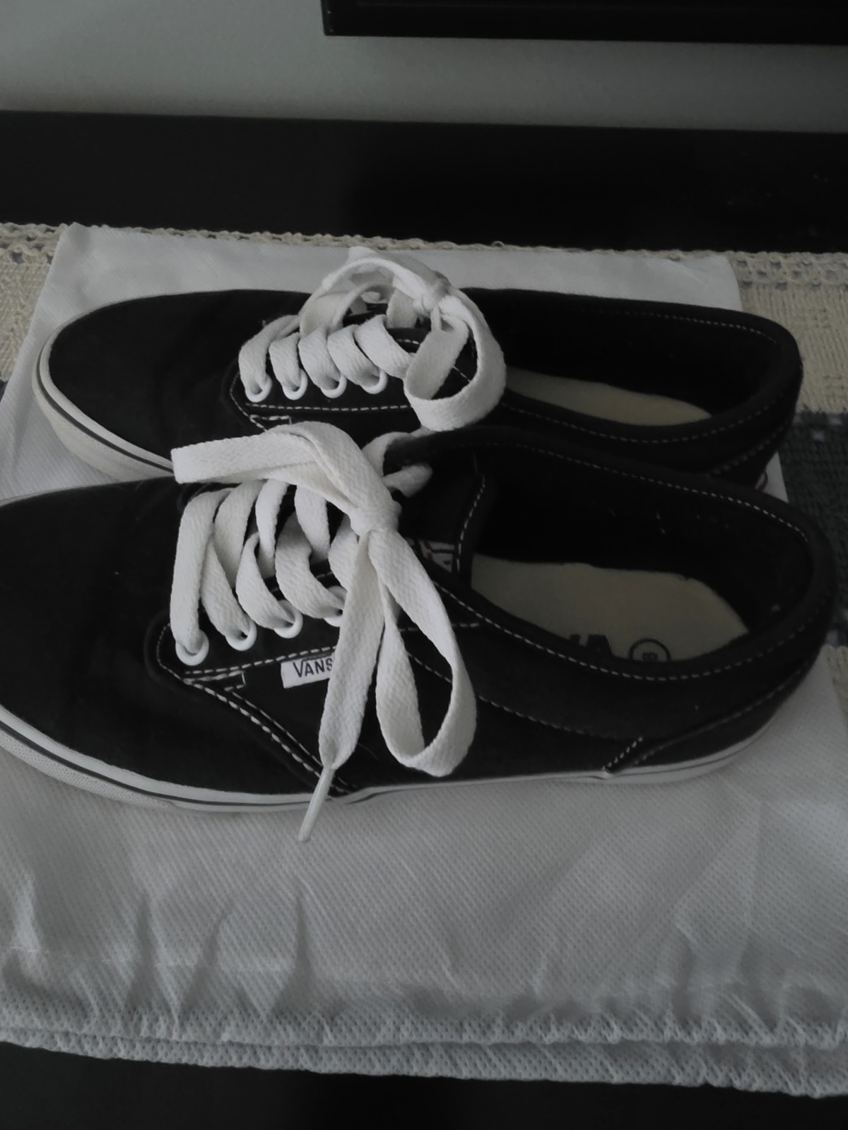 Vans Authentic Off The Wall Black White Classic Canvas Shoes VN000EE3BLK W8 M9.5