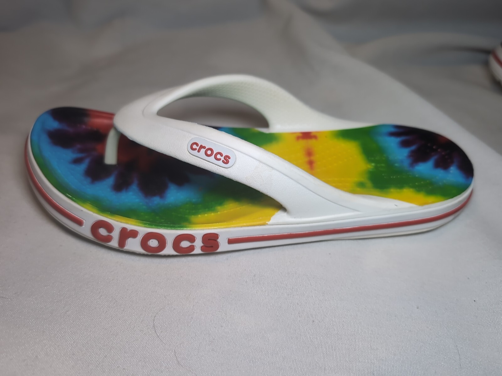 Crocs Bayaband Tie Dye Mania Flip Flops Shoe Thongs Women 7 Mens 5