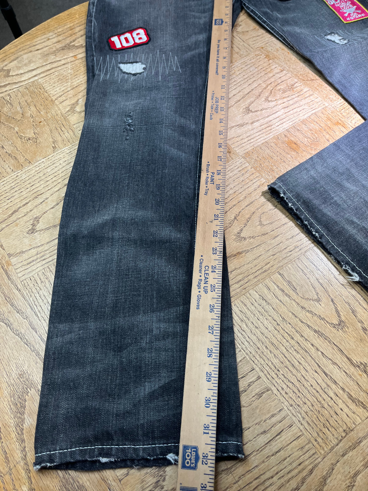 Sexy Diamond Selvedge Denim Vintage 30 x 32 Japanese Street Wear Patches
