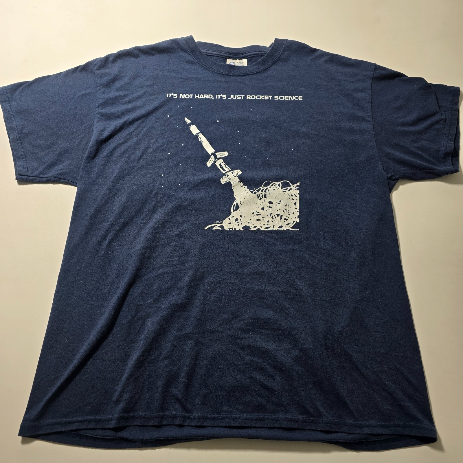 Port and Company T-Shirt Adult XL Navy It’s Not Hard It’s Just Rocket Science