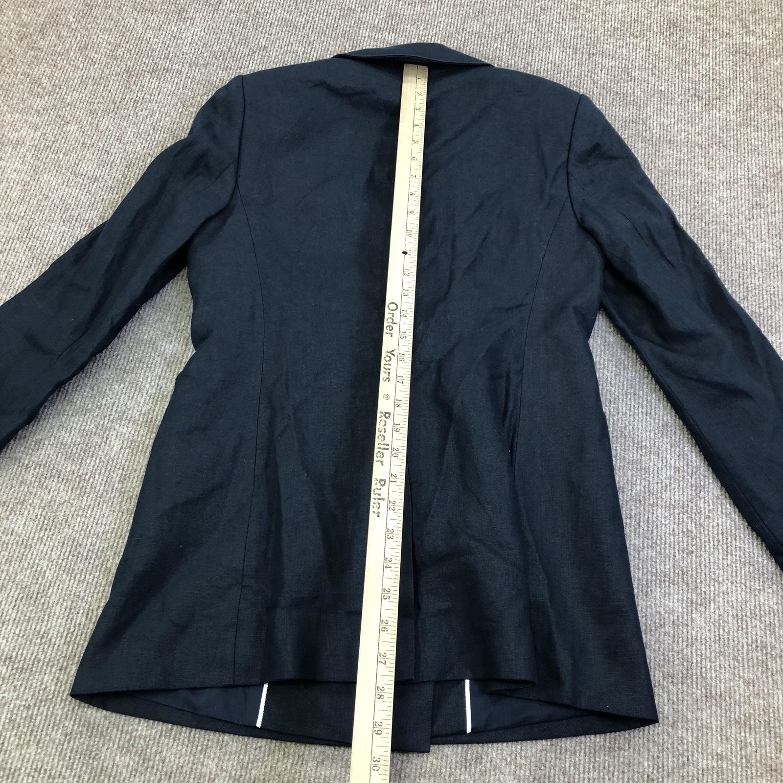 Brooks Brothers Blazer Womens 2 Navy Double Breasted Poplin Long Jacket Office