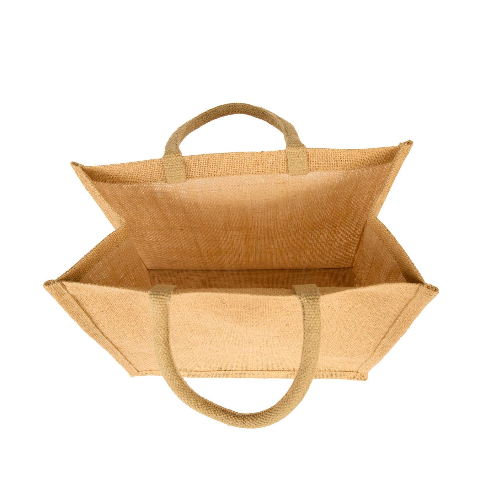 JUCOBEE Jute Reusable Shopping Tote Bags 12″H x 12″L x 8″W – Set of 12