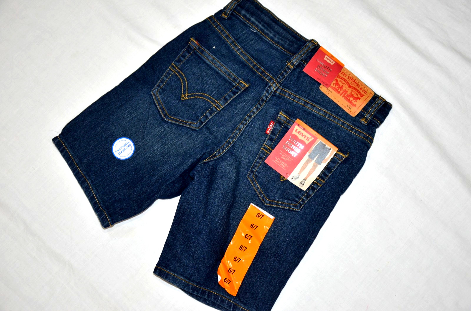 NEW Levi’s Boys 511 Stretch Flexible Denim Jean Shorts Size 6/7 Adjustable Waist