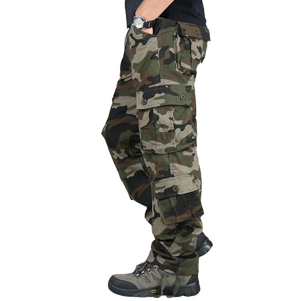 Men’s Cotton Army Tactical Cargo Pants Combat Work Outdoor Hiking Trousers