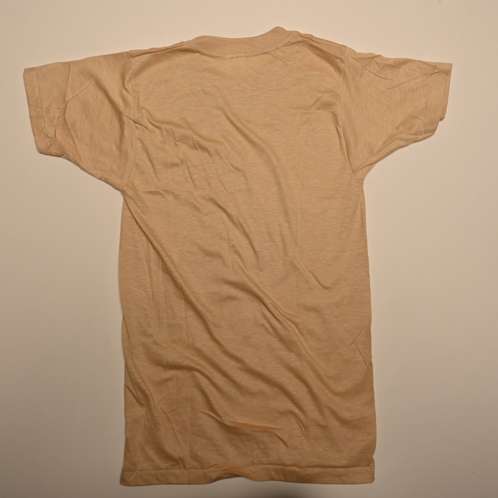 AUTHENTIC VINTAGE 80s Cal Cru Tan Basic Blank Short Sleeve T-Shirt S – 4836