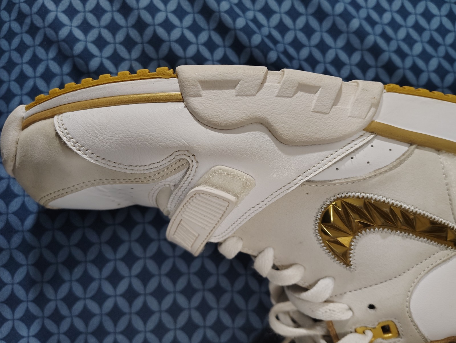Nike Air Trainer 1 CFP Pack Mid Top Lace Up Strap Leather White/Gold FJ6196-100