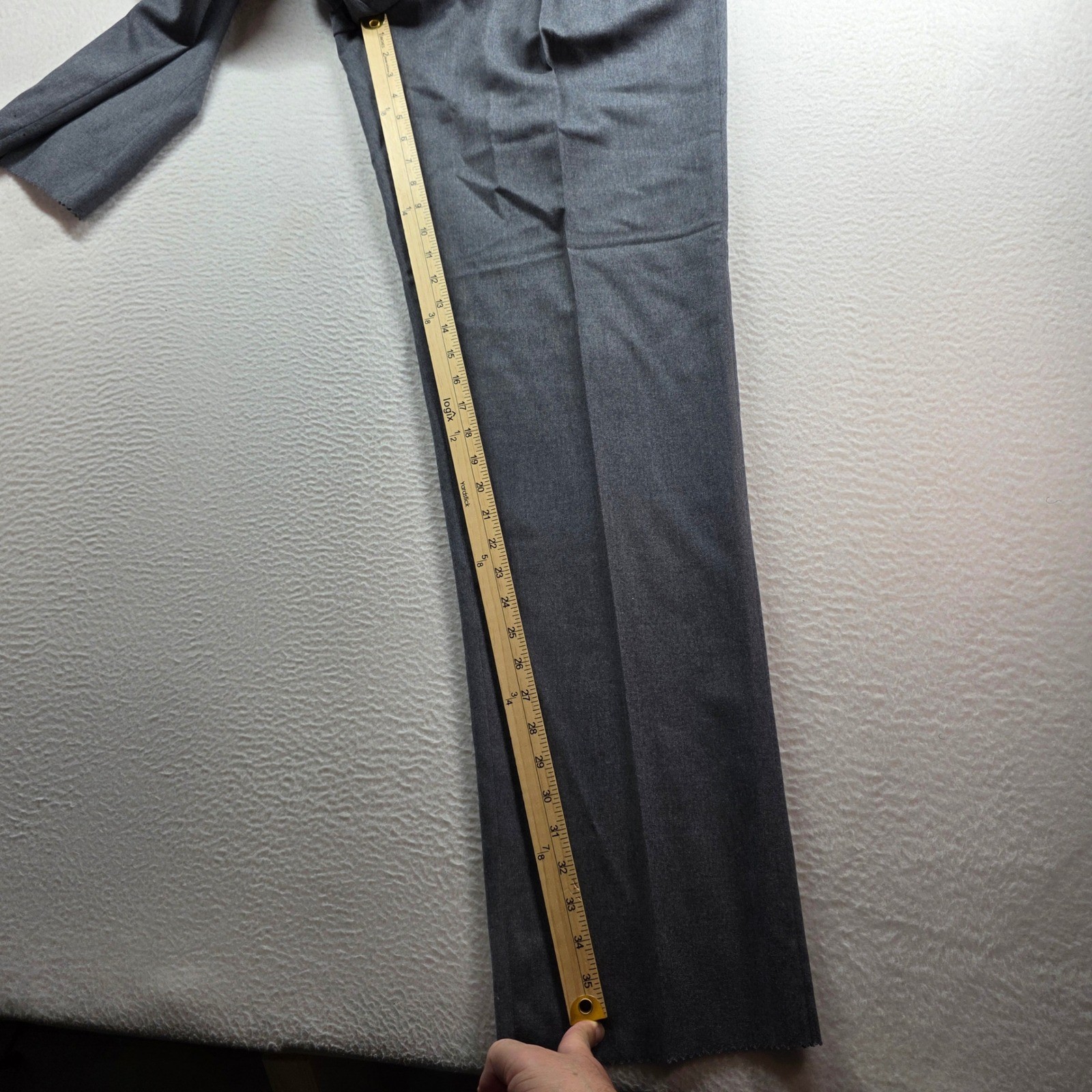Savile Row Dress Pants Mens 38 Gray Pleated 100% Worsted Wool Made in USA Devon