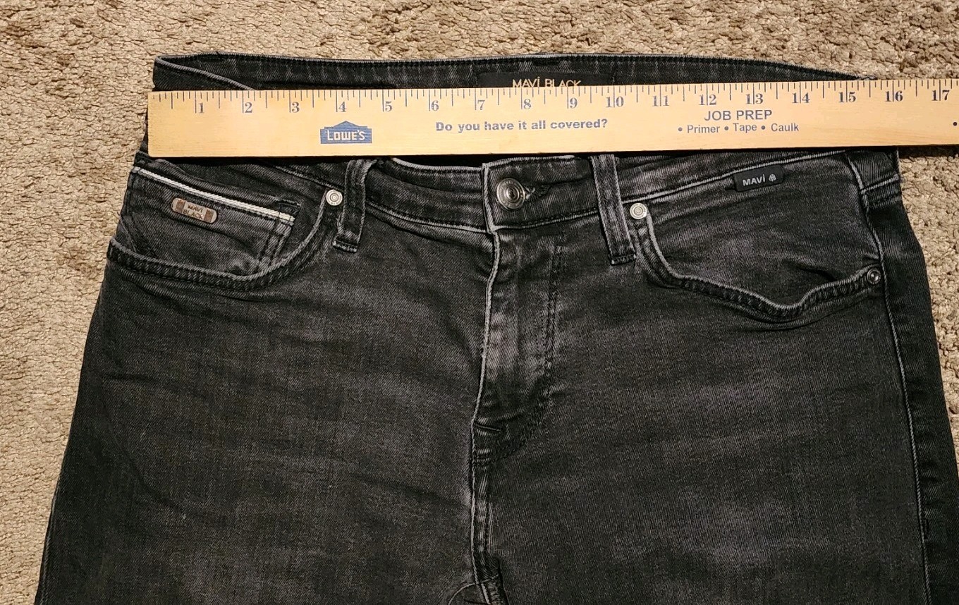 Mavi Premium Jeans Luxe 31 x 30 Marcus Slim Straight Black Stretch Denim Jeans