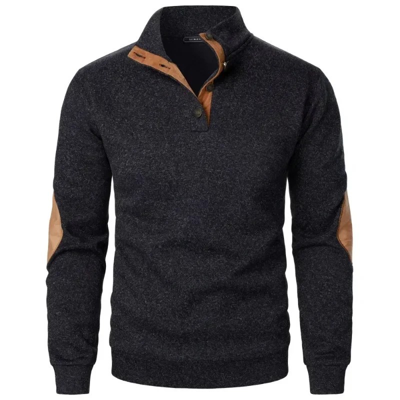 Men’s Long Sleeve Stand Collar Sweatshirt Casual Outdoor Streetwear Pullover