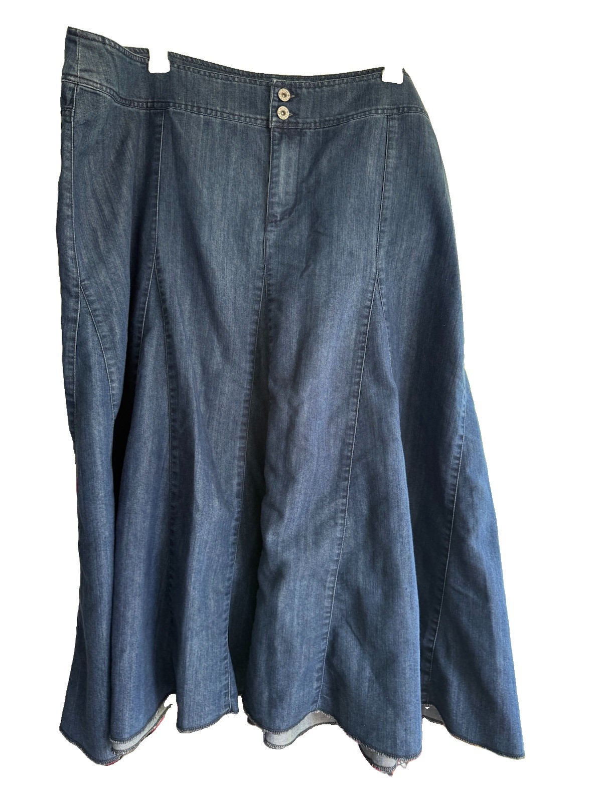 Cato Woman 26W Plus Blue Denim Flared Skirt 48 X 36