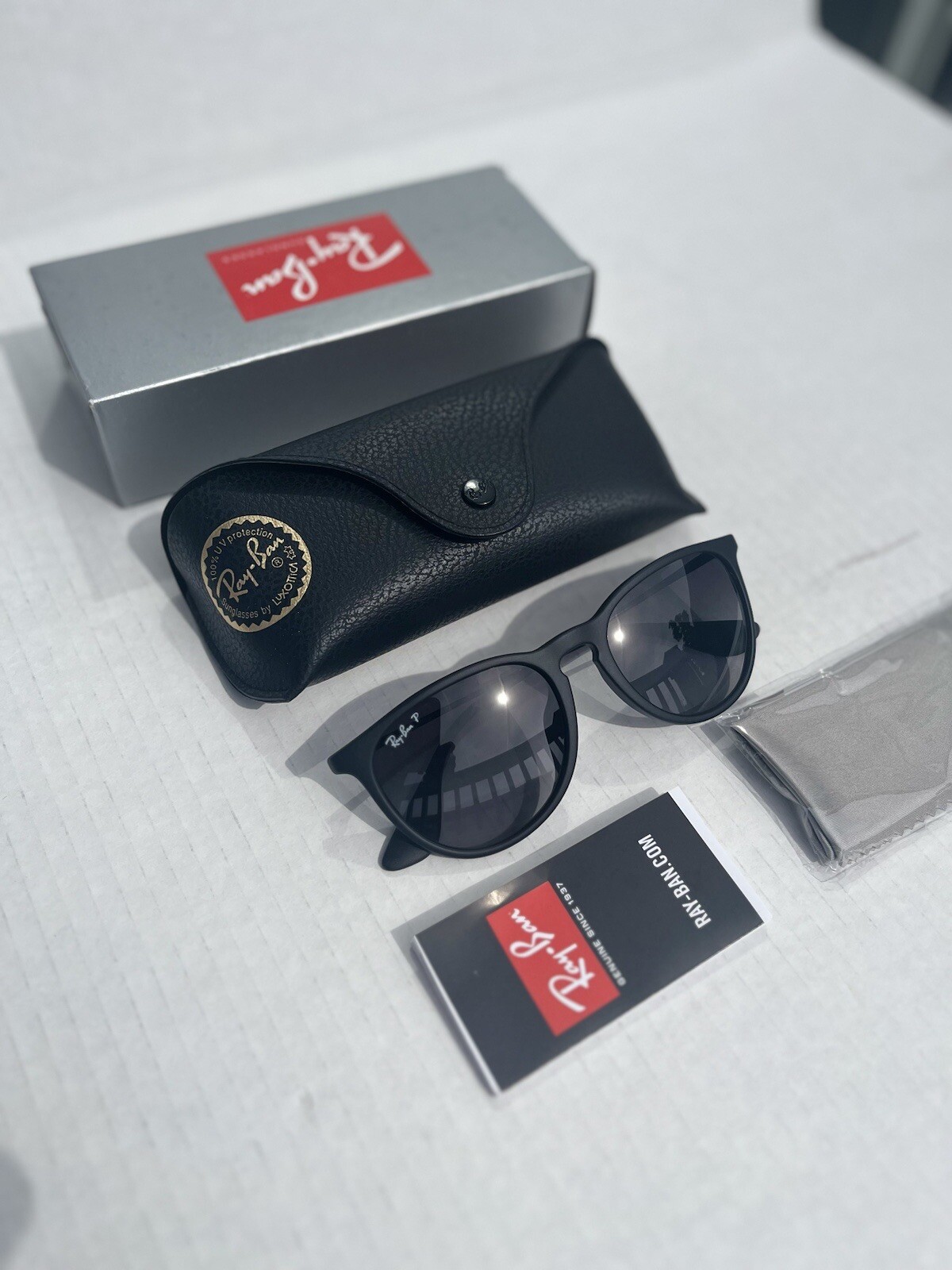 Ray-Ban Erika RB4171 Matte Black/ 54mm Grey Gradient Polarized Sunglasses