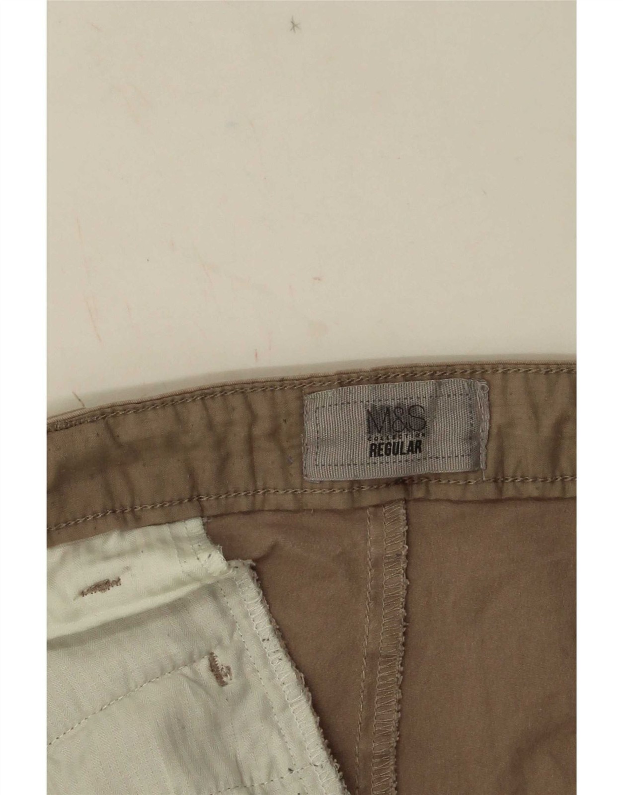 Marks & Spencer Mens Regular Chino Shorts W34 Large Beige ED48
