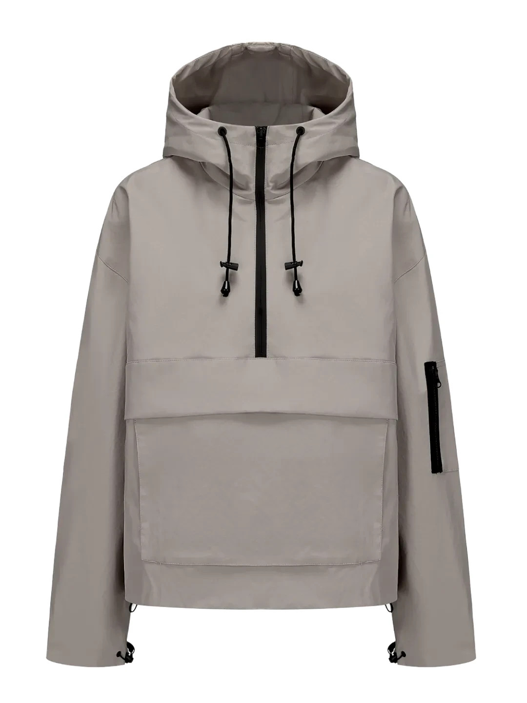 Puffit STM-TEX Waterproof Oversized Fall, Half Zip Rain Jacket – Fleece Lined