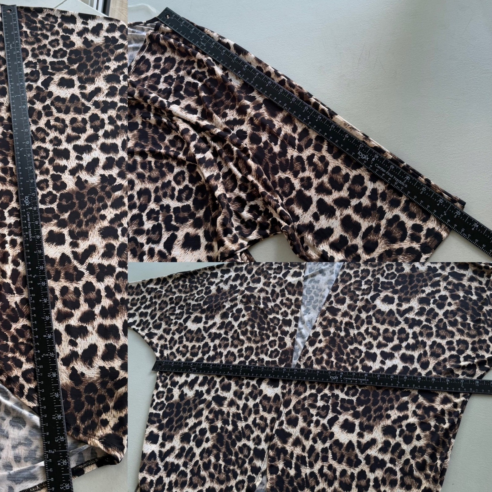 Lime n Chili Women L Brown Tan Leopard Print Open Front Kimono Cardigan Cover-up