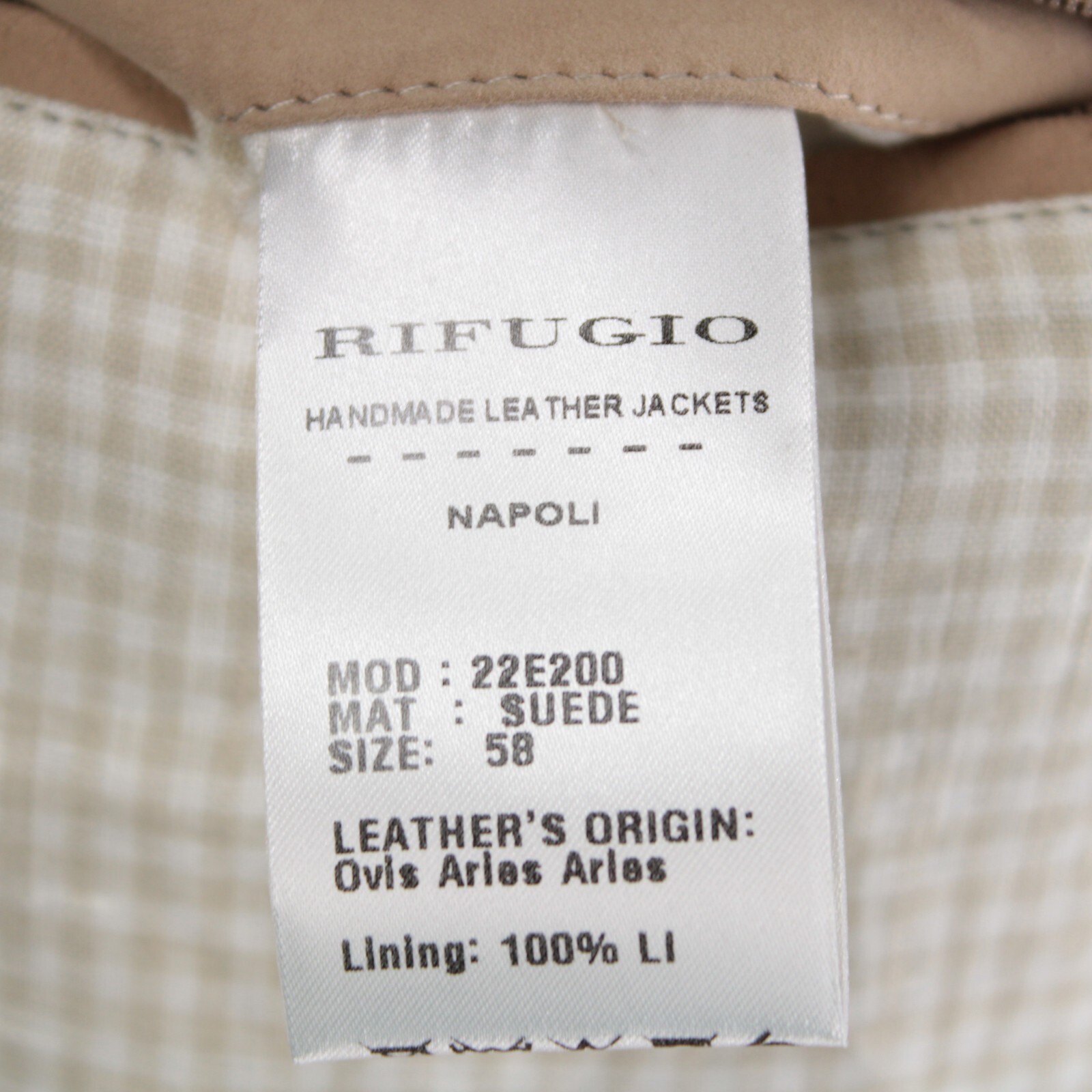 Rifugio NWD Vest / Bodywarmer Size 58 (3XL US) In Solid Tan Suede Handmade