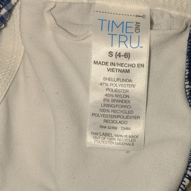 Time & Tru Women’s One Piece Swimsuit Size S (4-6)