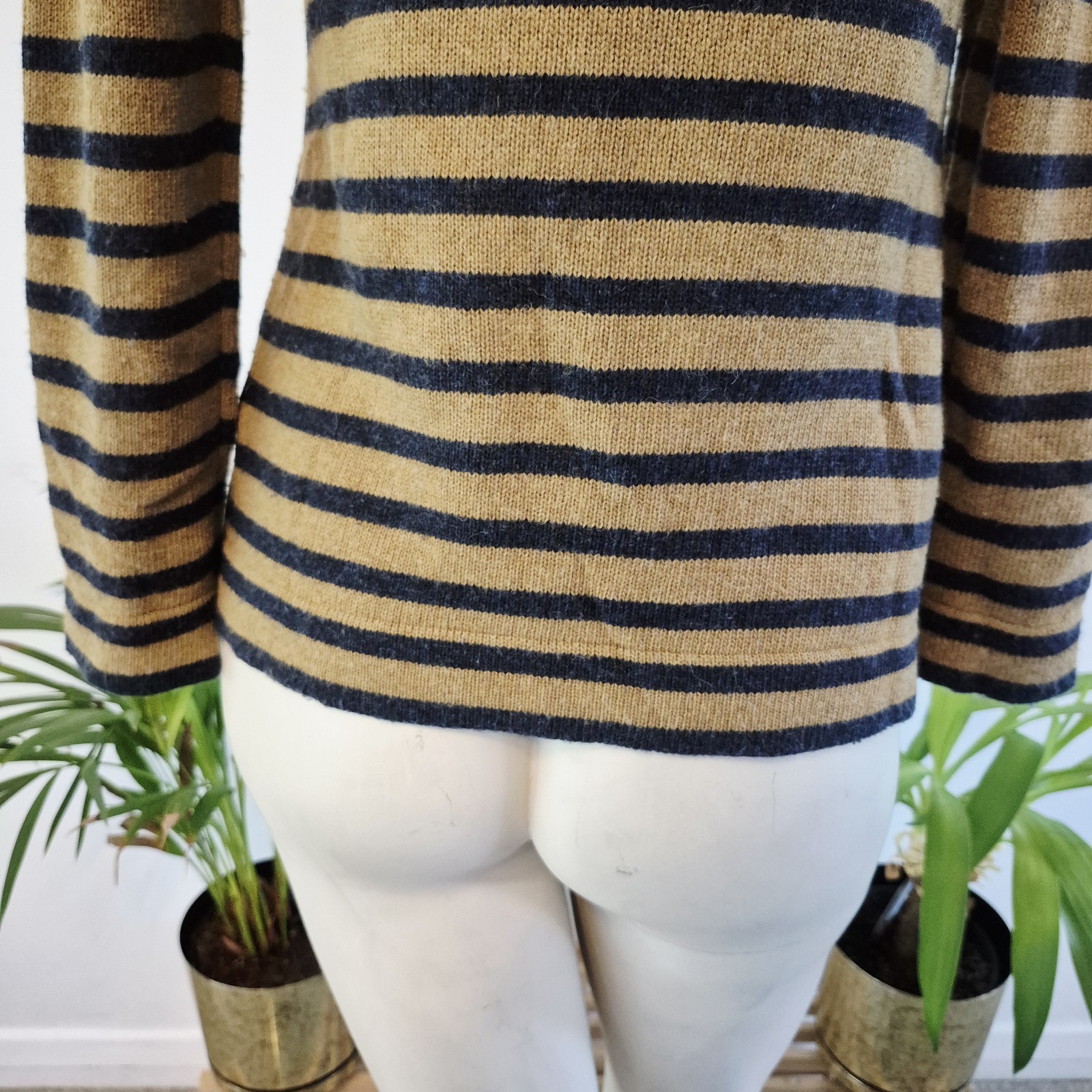 Seasalt Gulf Jumper Roll Neck Breton Stripe Size 8 Wool Alpaca Warm Cosy Winter