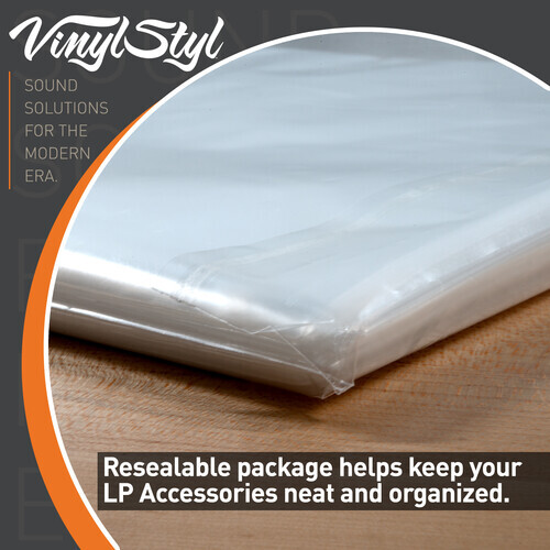 Vinyl Styl® 12 Inch Vinyl Record Outer Sleeve Polyethylene – 50 Count (Clear) [N