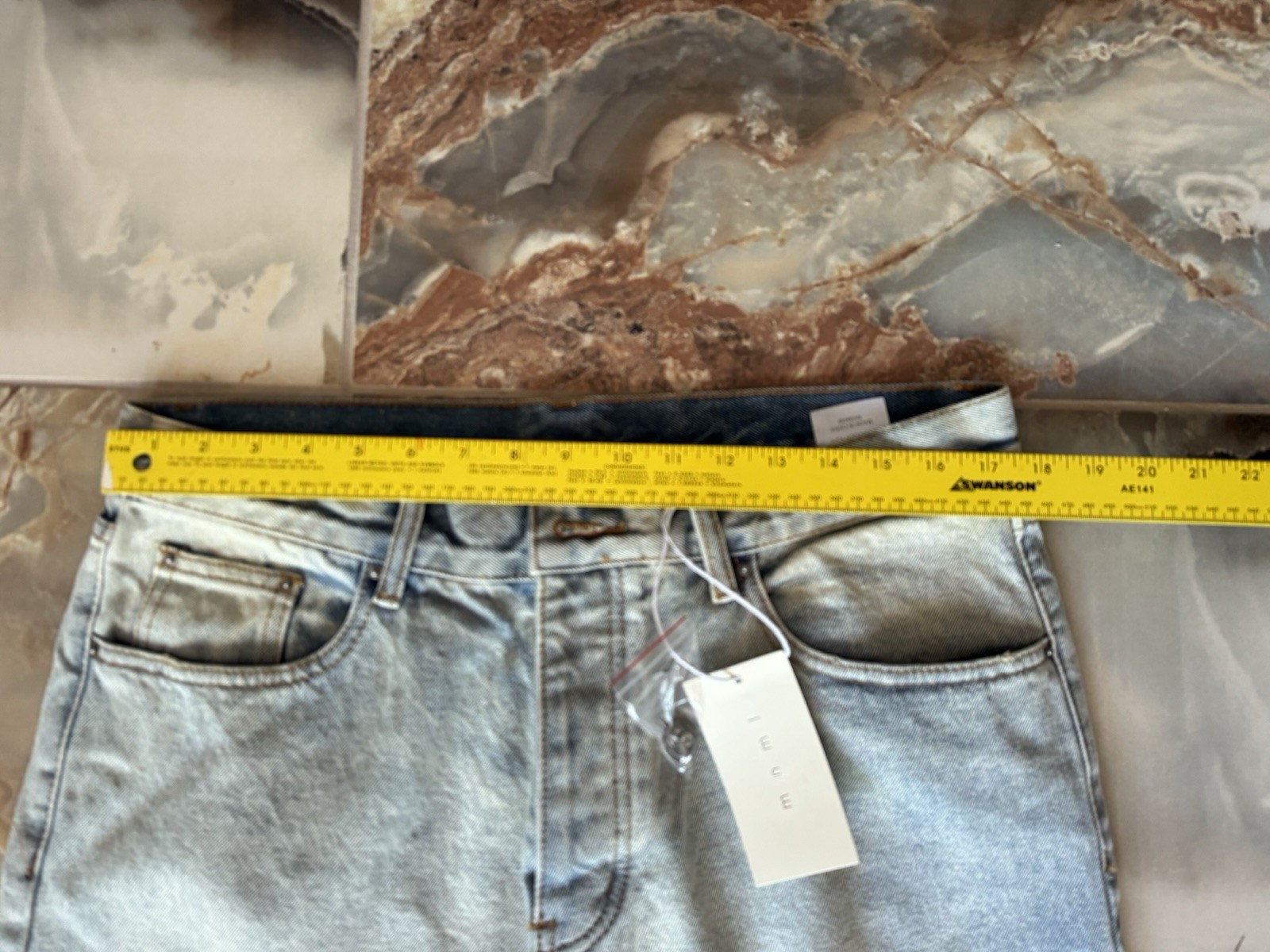 MNML Men’s Distressed Denim Button Fly Jeans Size 36 New
