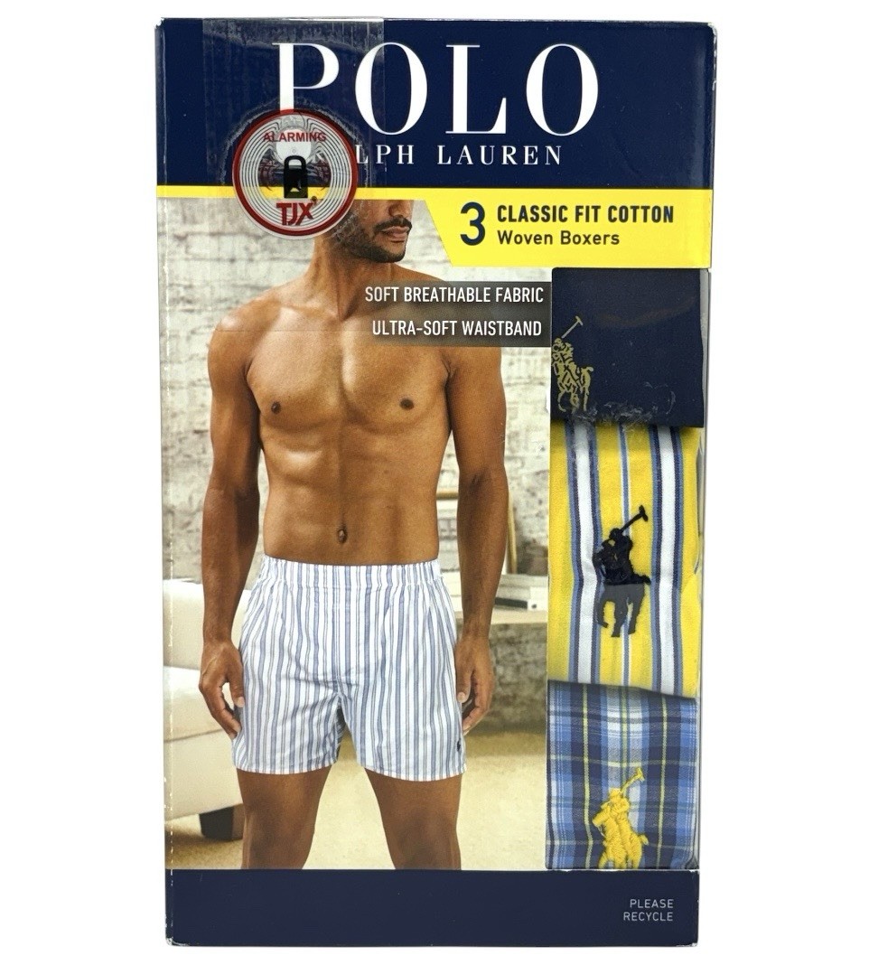 Polo Ralph Lauren 3-Pack WOVEN Boxers Men’s LRG 36″-38″ASSORTED Classic Fit