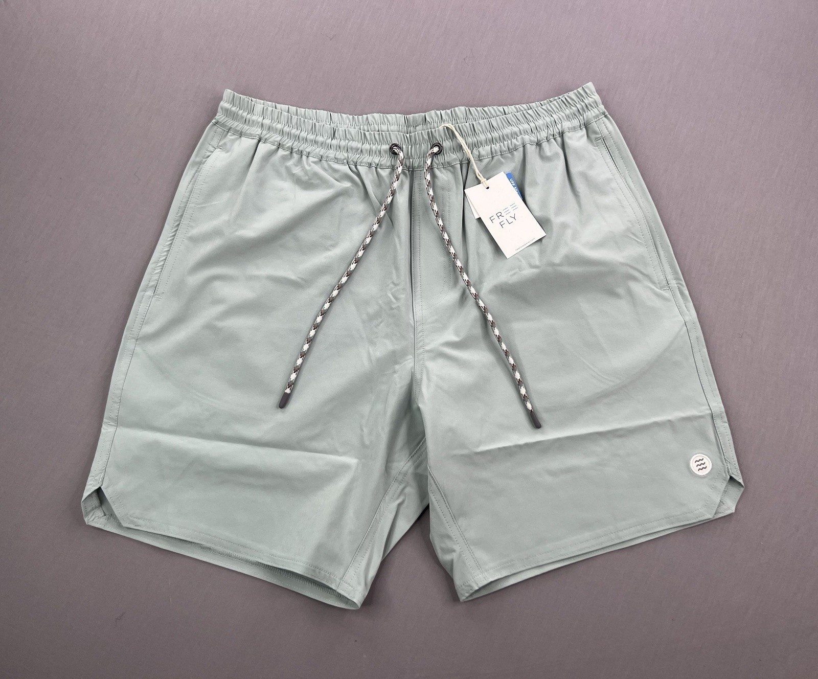 FREE FLY Mens MEDIUM ANDROS SHORTS OCEAN MIST STRETCH TRUNK FISHING SWIM BEACH