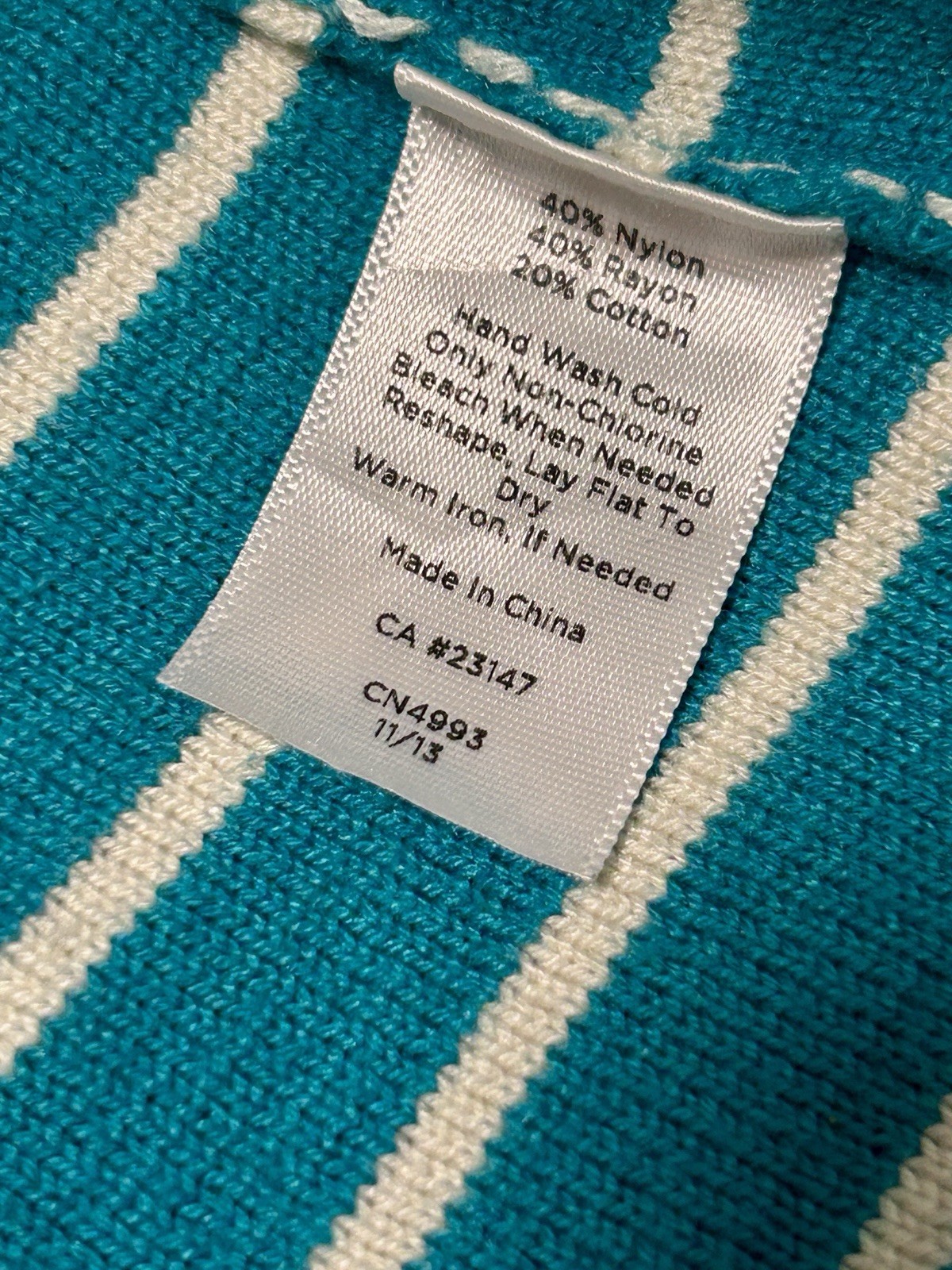 Talbots Sweater Blazer Women Medium Teal White Striped 2 Button Cardigan Jacket