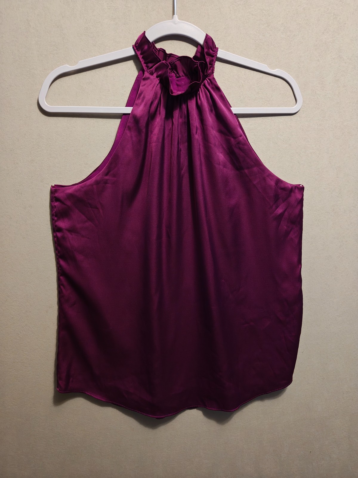 NWT White House Black Market FAB! Sleeveless Ruffle Neck Halter Tank Blouse 6