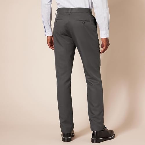 MAE65006SP18S Amazon Essentials Men’s Slim-Fit Flat-Front Dress Pant Dark Gray