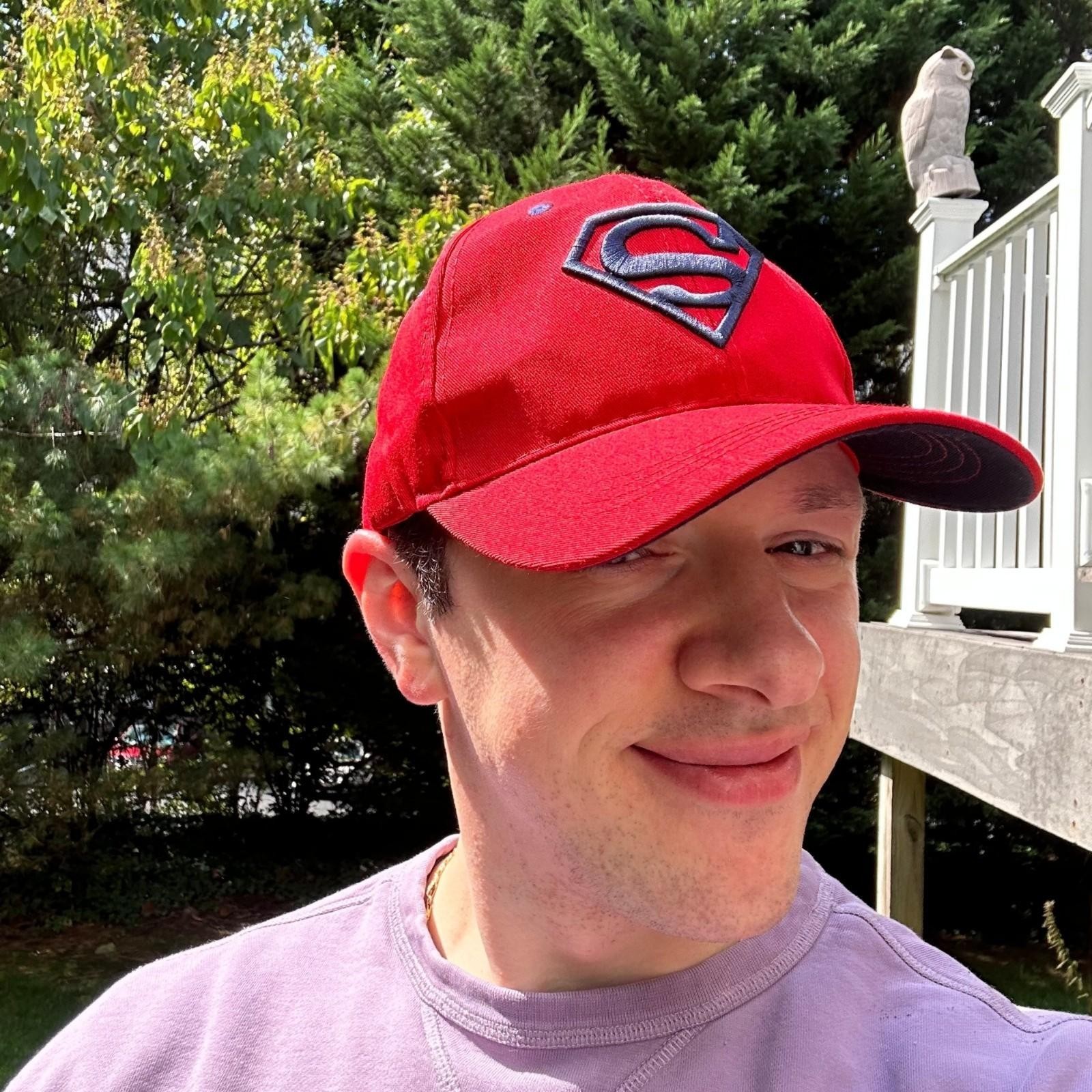 Superman Red Cap Trucker Hat Adjustable DC Comics Logo Embroidered Adult Size
