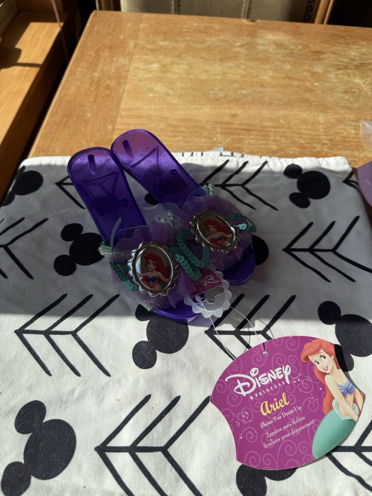 Disney Princess Little Mermaid Ariel Dress Up Costume Play Shoes One Size 7.5 In