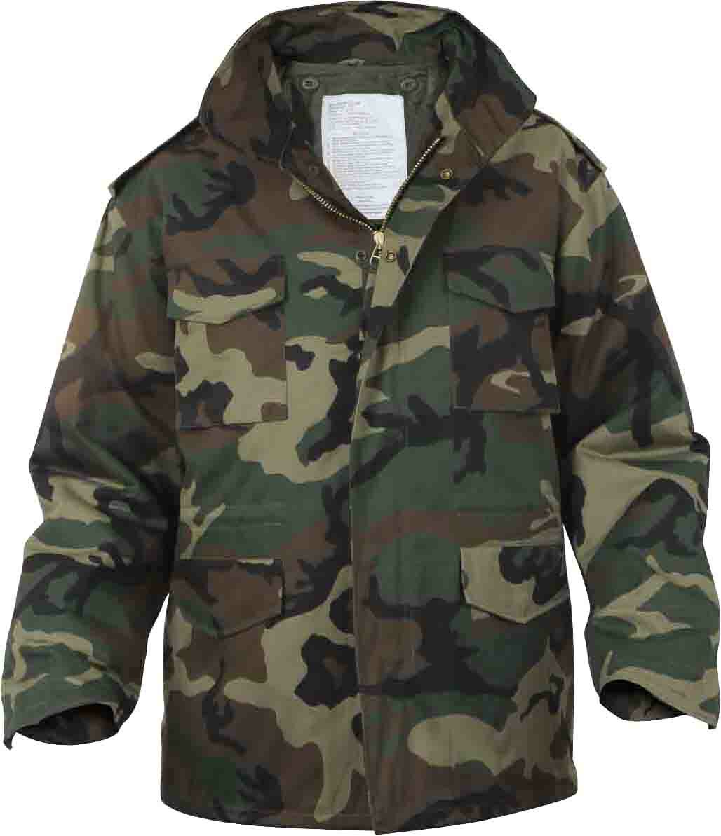 Woodland Camouflage M-65 Field Jacket Army Camo M65 Coat with Liner