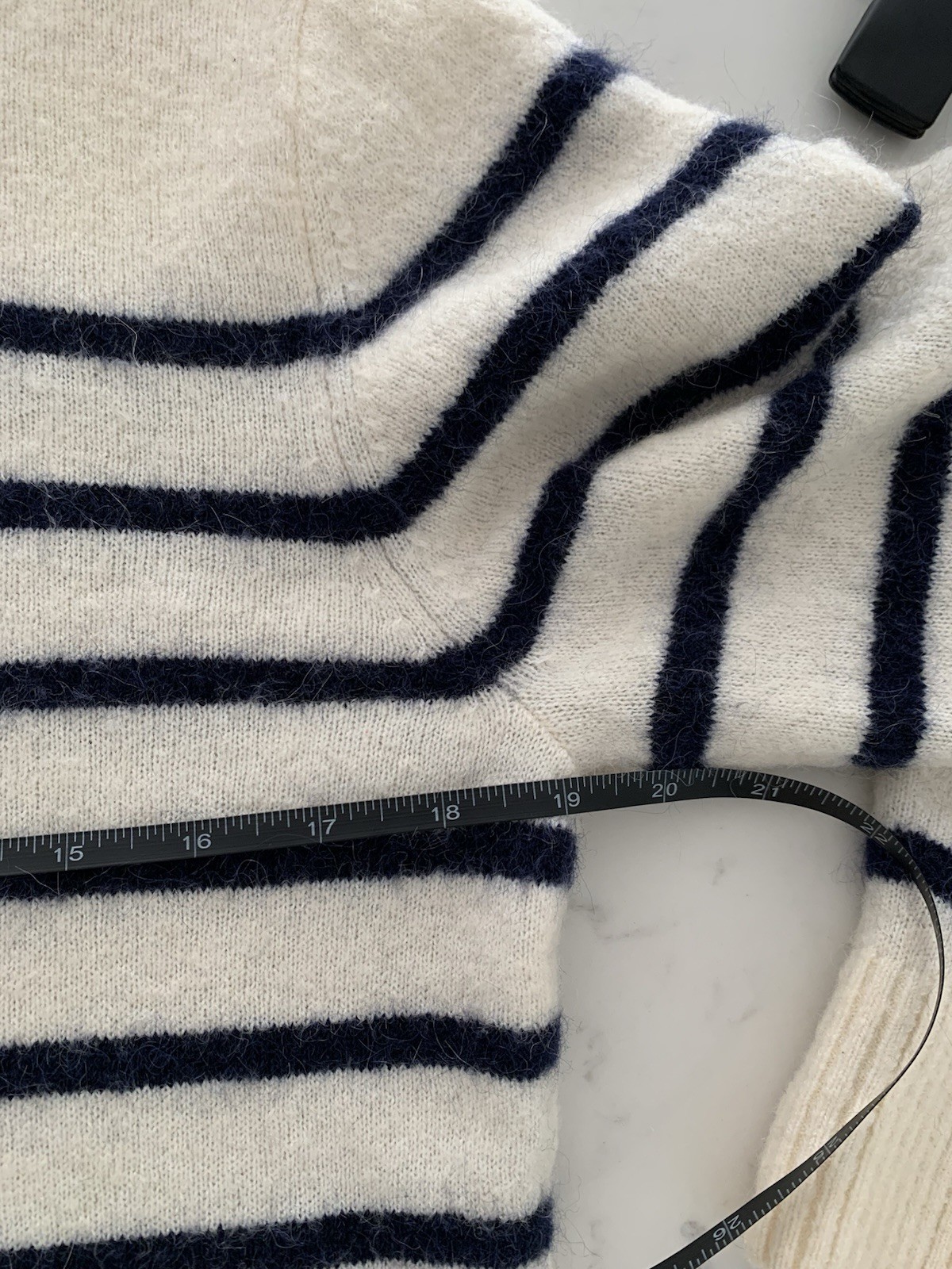 & Other Stories Paris Atelier Striped Alpaca Blend Jumper Cream & Navy Size S