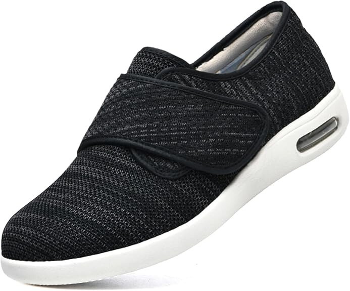 Men’s Wide Diabetic Shoes, Adjustable Lightweight Sneakers for Swollen Feet