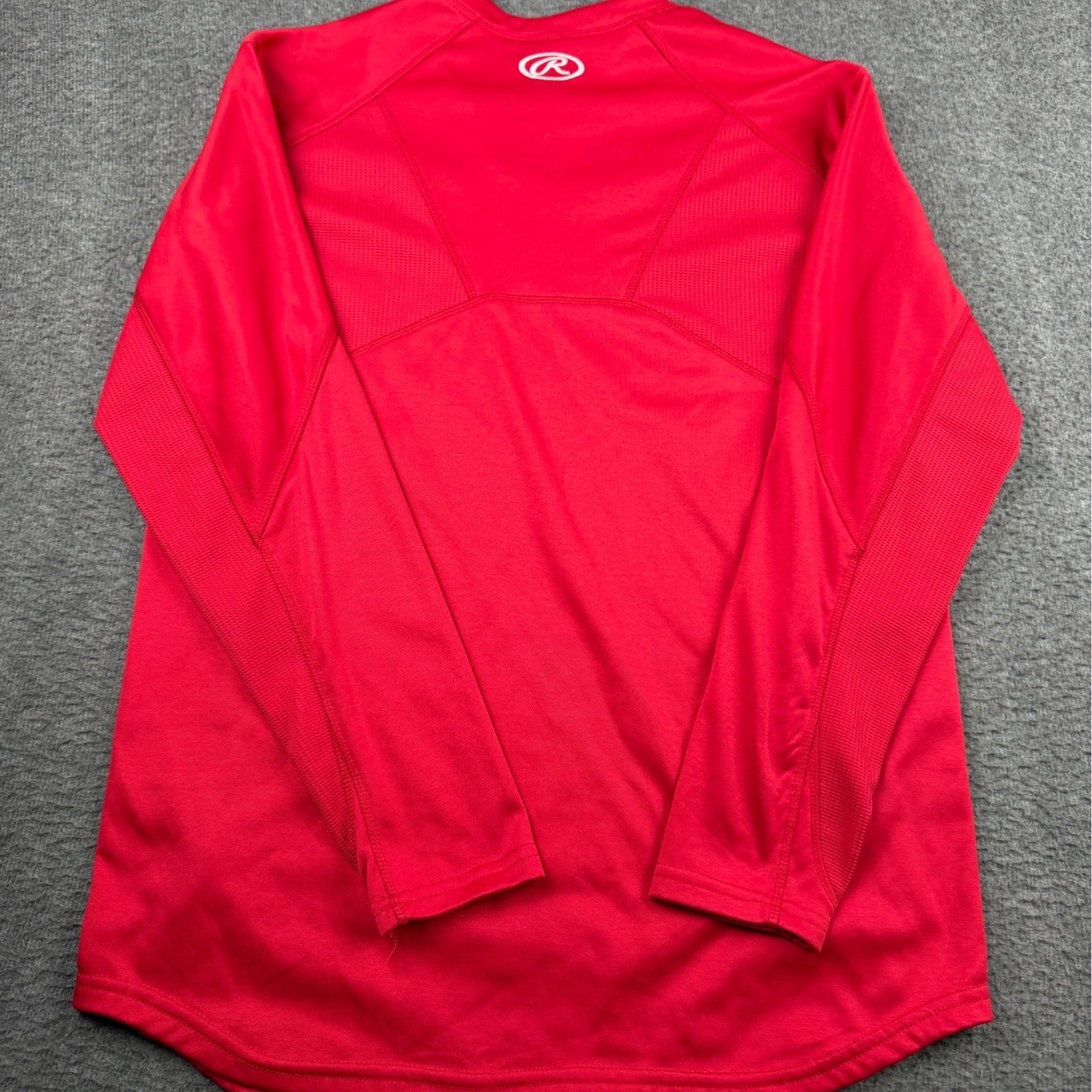Rawlings Men’s M Medium Red Long Sleeve Athletic Training Shirt CC Logo UDFP3