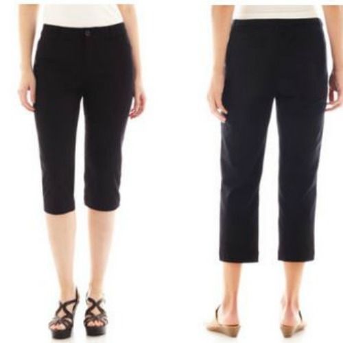 St. John’s Bay Women’s Secretly Slender Capri Pants 4 6 8 10 12 14 16 18 Capris