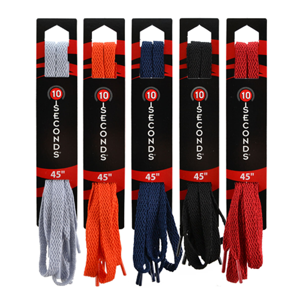 10-Seconds Athletic Flat Quality Shoelaces 17-Colors Laces 27″- 72″- Made in USA