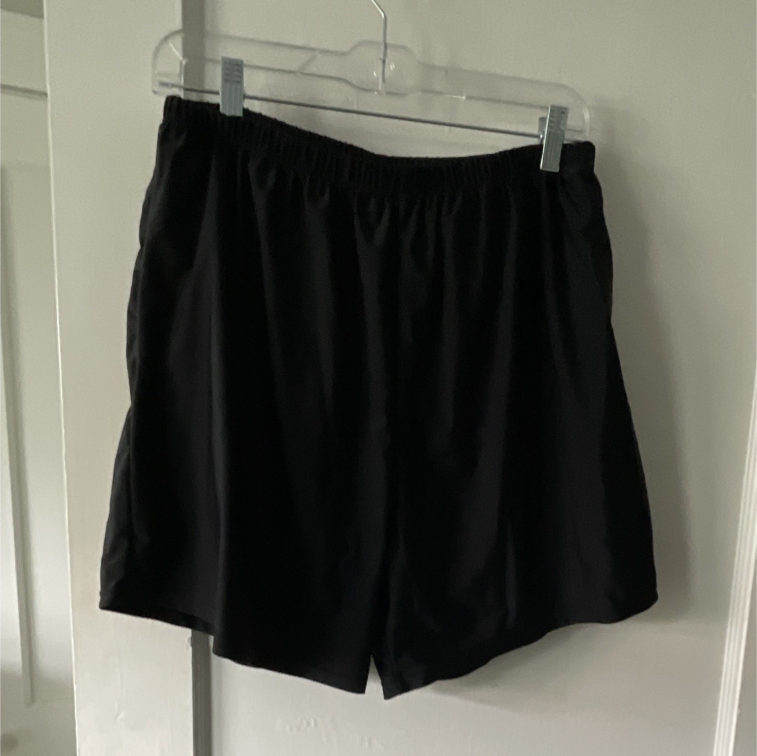 Women’s Black Athletic swim Shorts Size 18 Elastic Waist Solid