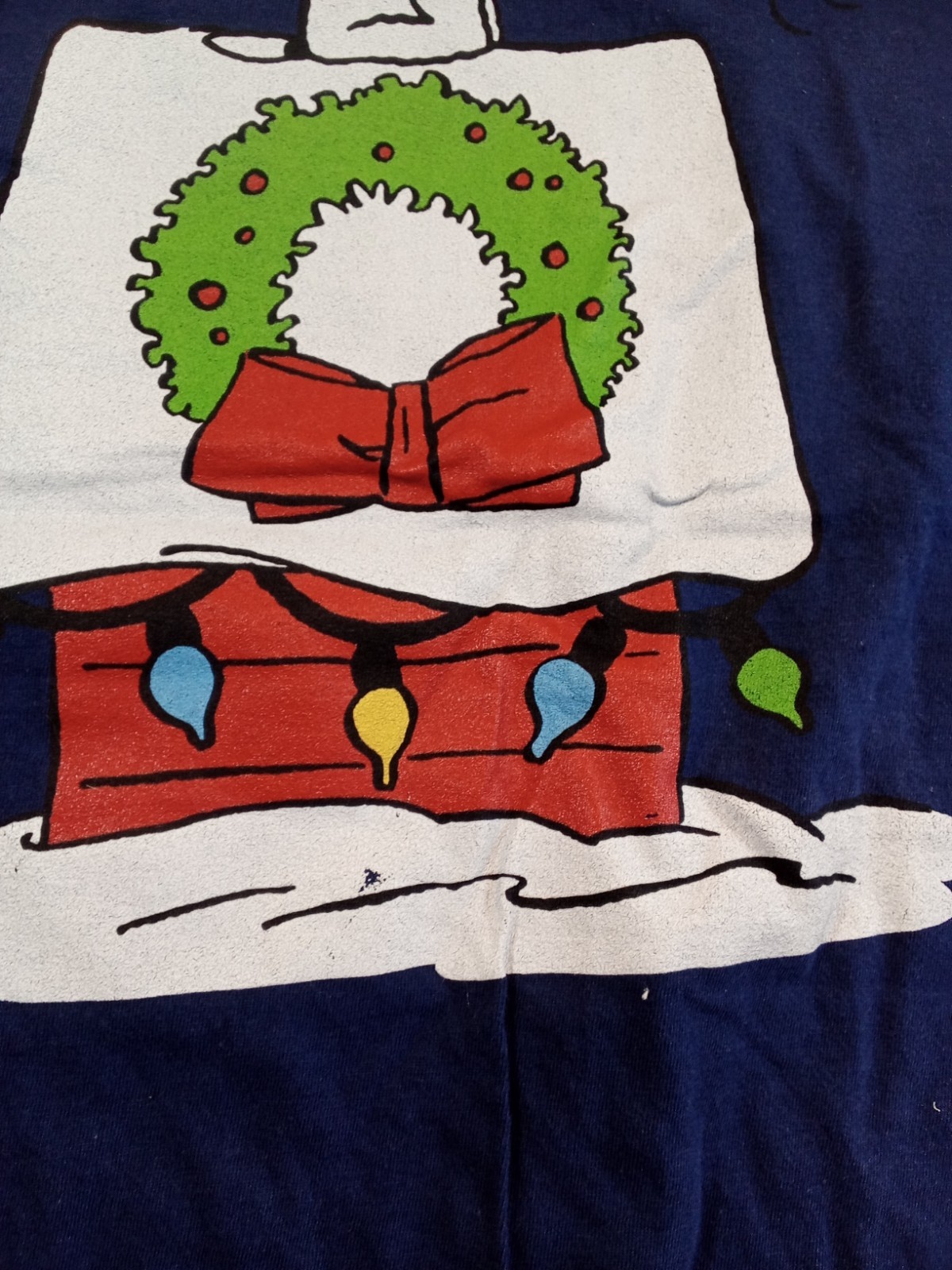 Blue Snoopy Christmas T Shirt Small