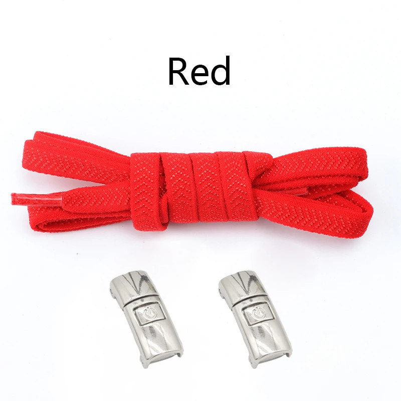 1Pair Elastic Laces Sneakers Tennis Flat Shoelaces Without ties Kids Adult L