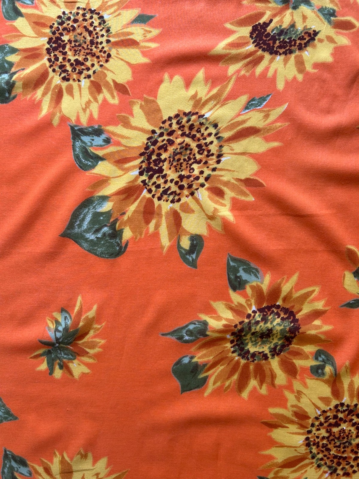 NEXT Stunning Vintage Sarong Beach Cover Up Orange Sunflower Pattern 132x 107cm