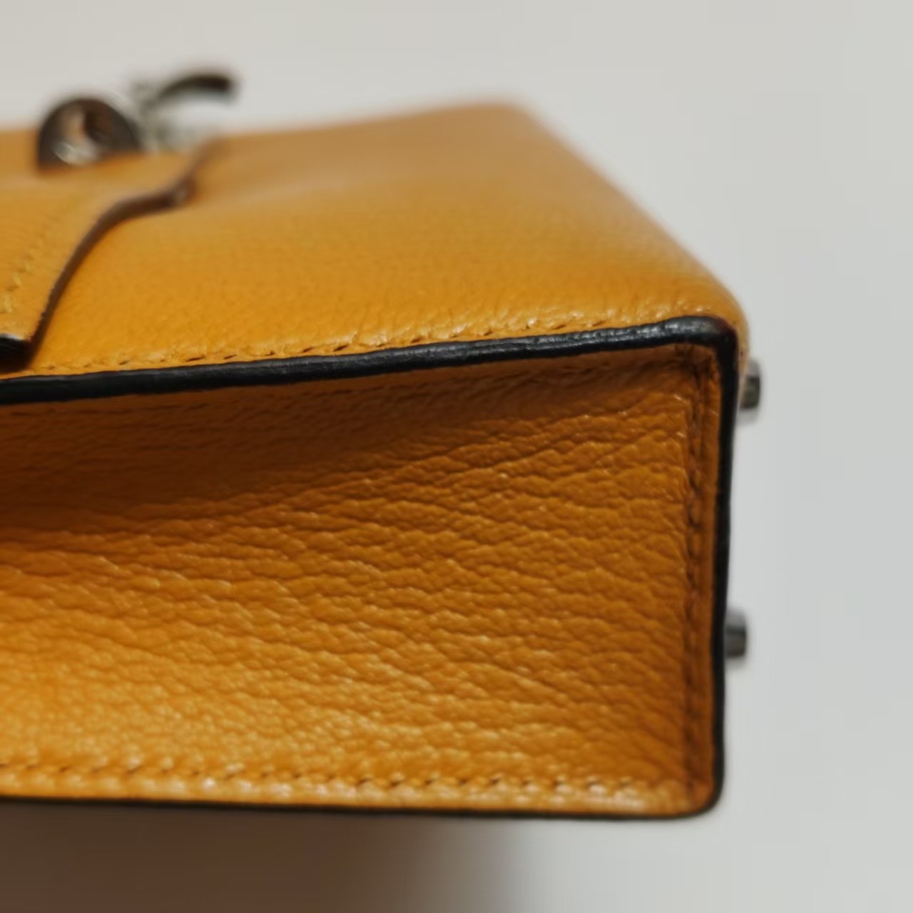 Hermes Verrou Mini 17 Chevre Mysore Soleil 9H Yellow Silver Hardware PHW Auth